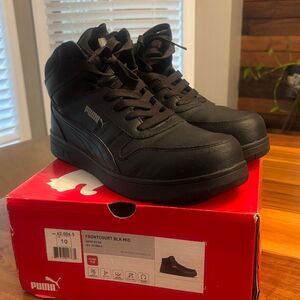 Puma Black Front Court Mid Safety Comp Toe Slip Resistant Size 10
